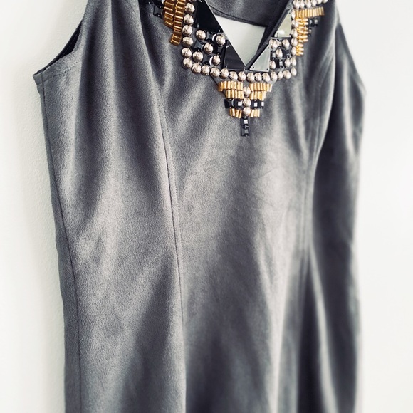 BEBE Dark Sued textured Dress / Long top S/Medium - Picture 4 of 7